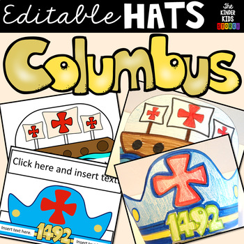 Preview of Columbus Day Hats (Editable)