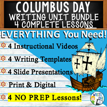 Preview of Columbus Day Writing Unit - 4 Essay Activities Resources, Graphic Organizers