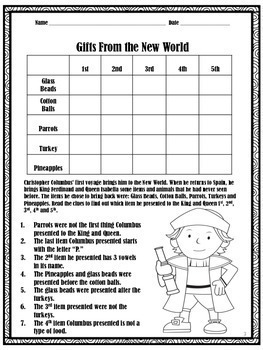 columbus day logic puzzles critical thinking grades 2 3