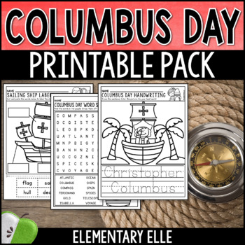 Preview of Columbus Day Math and Literacy Printable Pack