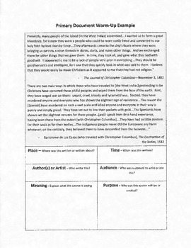 primary document analysis essay example