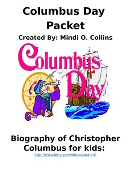 Preview of Columbus Day Social Studies' Thematic Packet