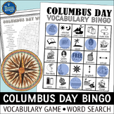 Columbus Day Vocabulary Bingo Game and Word Search