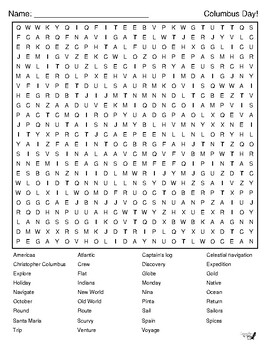 columbus day word search by niemiller nature teachers pay teachers