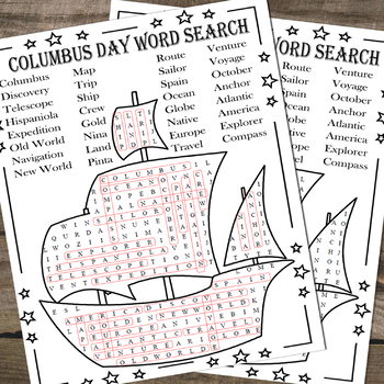 Columbus Day Word Search Puzzle by Valerie Fabre | TpT