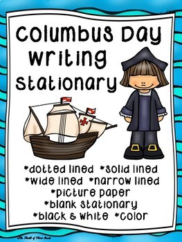 Preview of Columbus Day Writing Paper--Columbus Day Writing Stationary--DIFFERENTIATED