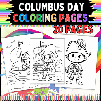 Preview of Columbus Day coloring pages for kids | 20 pages | prantable | Coloring Sheets