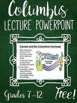 Preview of Columbus Lecture PowerPoint Middle/High School FREE!