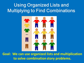 Preview of Making an organized list and relating it to multiplication PowerPoint lesson