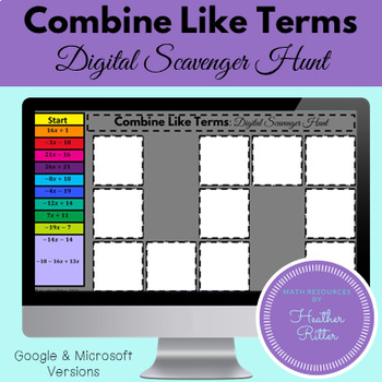 Preview of Combine Like Terms: Digital Scavenger Hunt