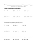 Combine Like Terms and Distributive Property  Worksheet
