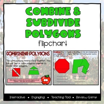 Preview of Combine & Subdivide Polygons ActivInspire Flipchart - Third Grade