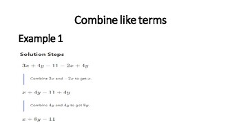 Preview of Combine like terms