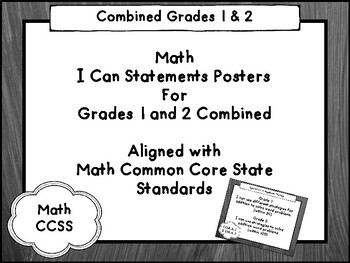 Preview of Combined Grades 1 & 2 Common Core Math  I Can Statements