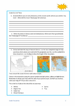 Preview of Combined Grades Five and Six Social Studies guides bundle