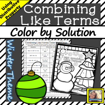 Preview of Combining Like Terms Worksheet Digital Activity Distance Learning
