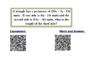 Preview of Combing Like Terms QR Codes