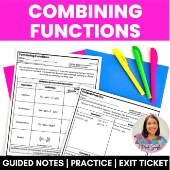 Preview of Combining Functions Using Notation Guided Notes Practice Exit Ticket Worksheets