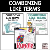 Combining Like Terms 6th Grade Math Task Cards, Color By C