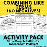 Combining Like Terms Activities - Low Prep Games, Puzzles,