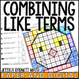 Combining Like Terms Activity Coloring Worksheet December