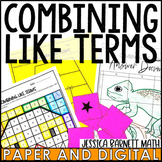 Combining Like Terms Activity and Worksheet Bundle