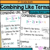 Combining Like Terms Anchor Chart