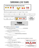 Combining Like Terms-Basic Notes