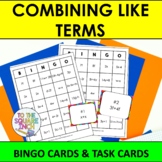 Combining Like Terms Task Cards Bingo Game | Simplifying A