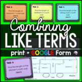 Combining Like Terms Blueprint Activity - print and digital