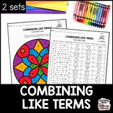 Combining Like Terms Color by Code Worksheets 6th Grade Al
