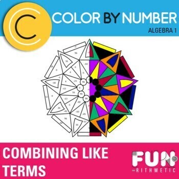Preview of Combining Like Terms Color by Number *Differentiated*