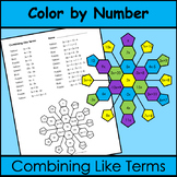 Combining Like Terms - Color by Number Snowflake