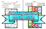 Combining Like Terms Coloring Activity