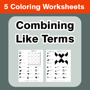 Preview of Combining Like Terms - Coloring Worksheets