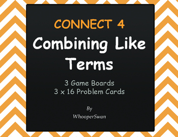 Preview of Combining Like Terms - Connect 4 Game