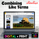 Combining Like Terms Digital Activity plus Printable