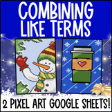 Combining Like Terms Digital Pixel Art | Simplifying Expression