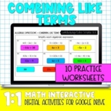 Combining Like Terms Digital Practice Activity