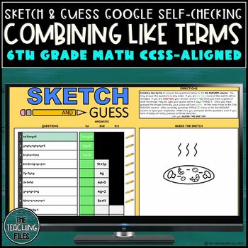 Preview of Combining Like Terms Digital Self Checking Activity | 6th Grade Math CCSS