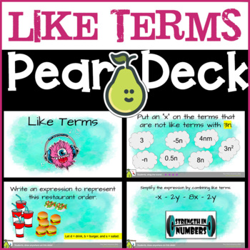 Preview of Combining Like Terms Digital Activity for Pear Deck/Google Slides