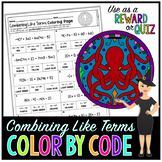 Combining Like Terms & Distributive Property Math Color By