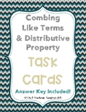 Combining Like Terms & Distributive Property Task Cards