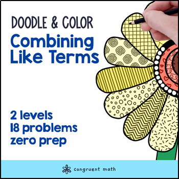 Preview of [Free] Combining Like Terms | Doodle Math: Twist on Color By Number
