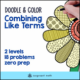 [Free] Combining Like Terms | Doodle Math: Twist on Color 