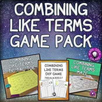 Preview of Combining Like Terms Activity Bundle