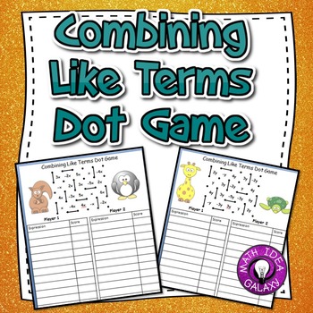 Preview of Combining Like Terms Game