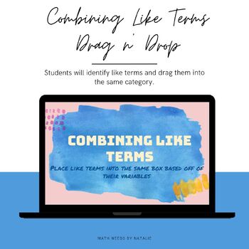 Preview of Combining Like Terms - Drag and Drop