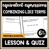 Combining Like Terms, Equivalent Expressions, 6th Grade Al