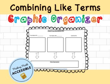 Preview of Combining Like Terms Graphic Organizer